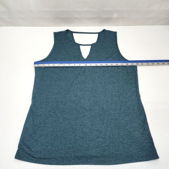 Poetsky Sleeveless XL Teal Keyhole Back Tank Top Soft Rayon Blend Womens Shirt - Picture 6 of 7